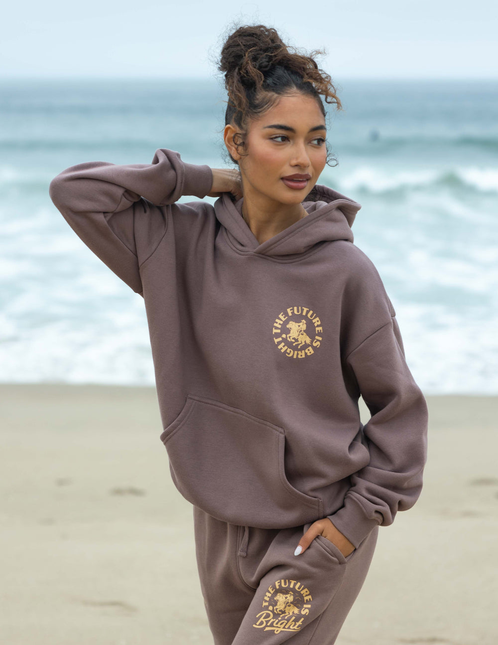 Elevated Faith The Future Is Bright Rodeo Unisex Hoodie — construction detail