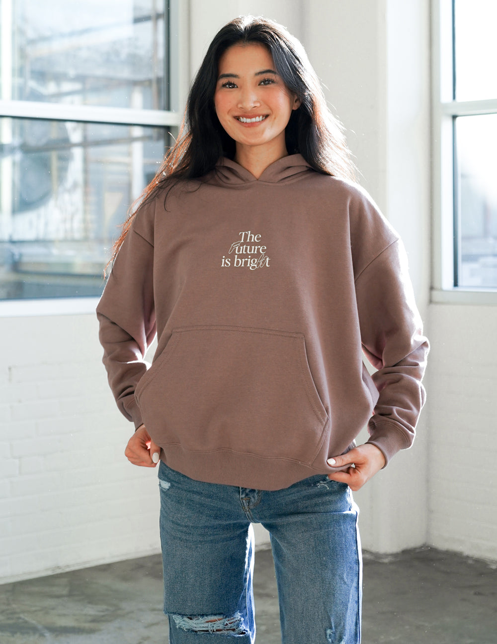 Elevated Faith The Future is Bright Unisex Hoodie — side view