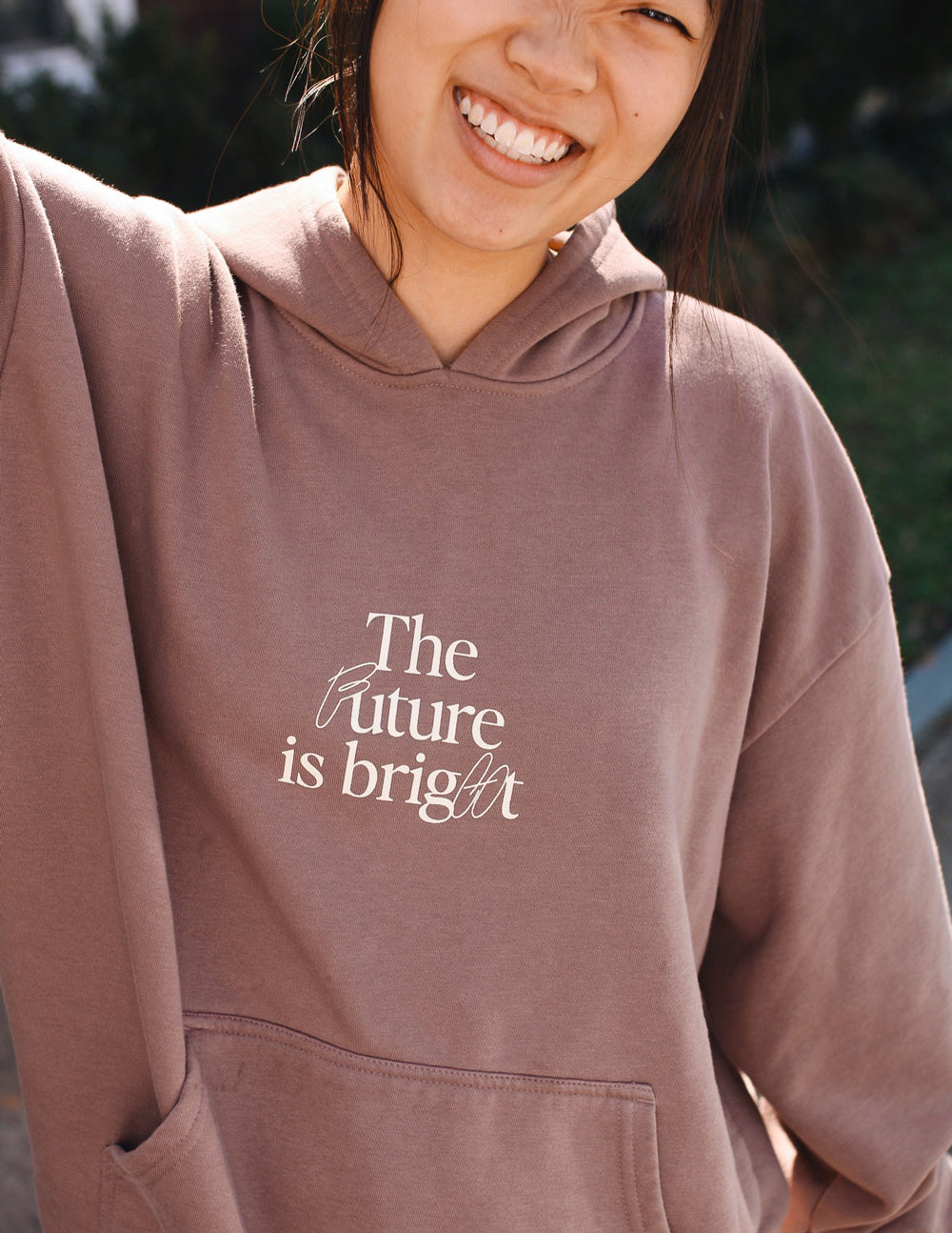 Elevated Faith The Future is Bright Unisex Hoodie — detail close-up