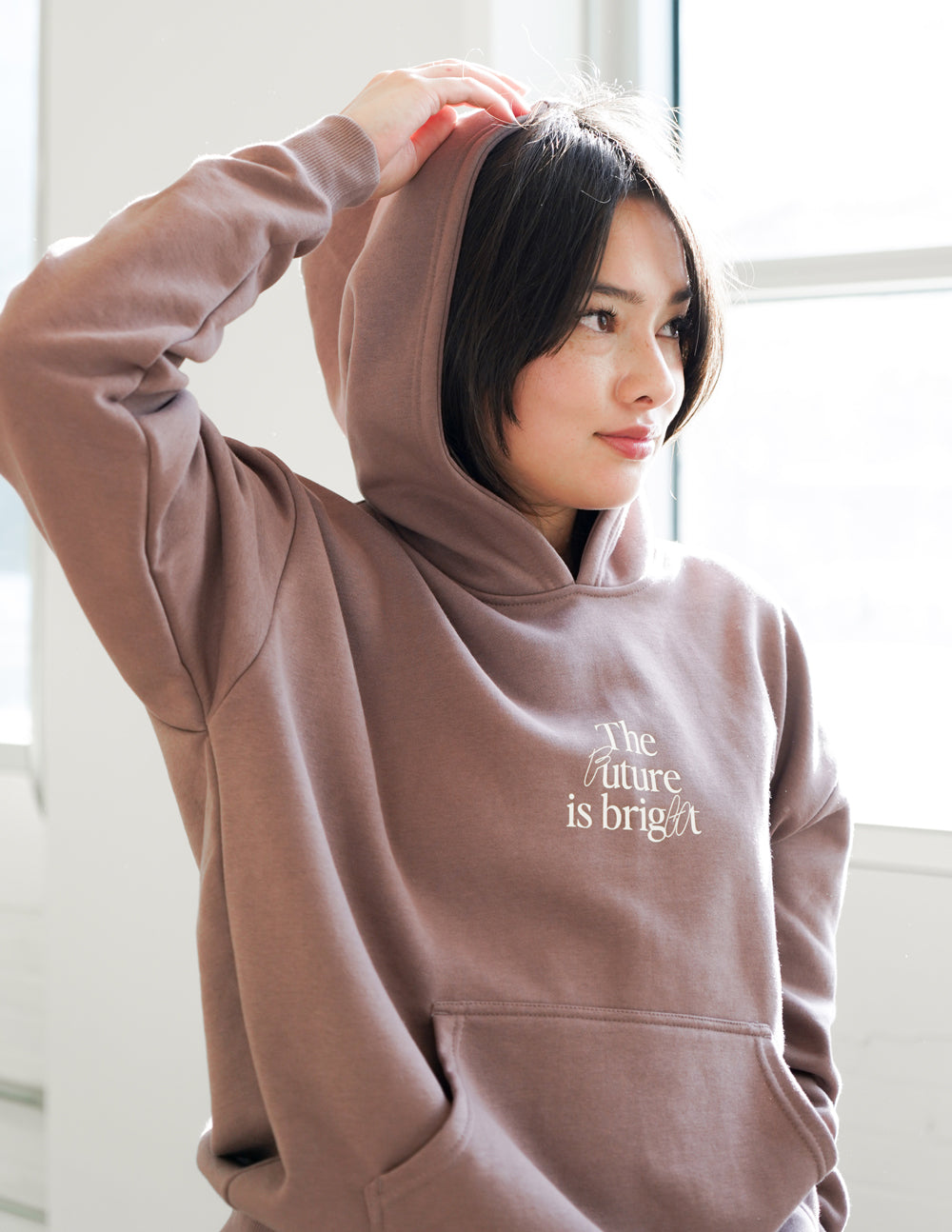 Elevated Faith The Future is Bright Unisex Hoodie — in-use photo