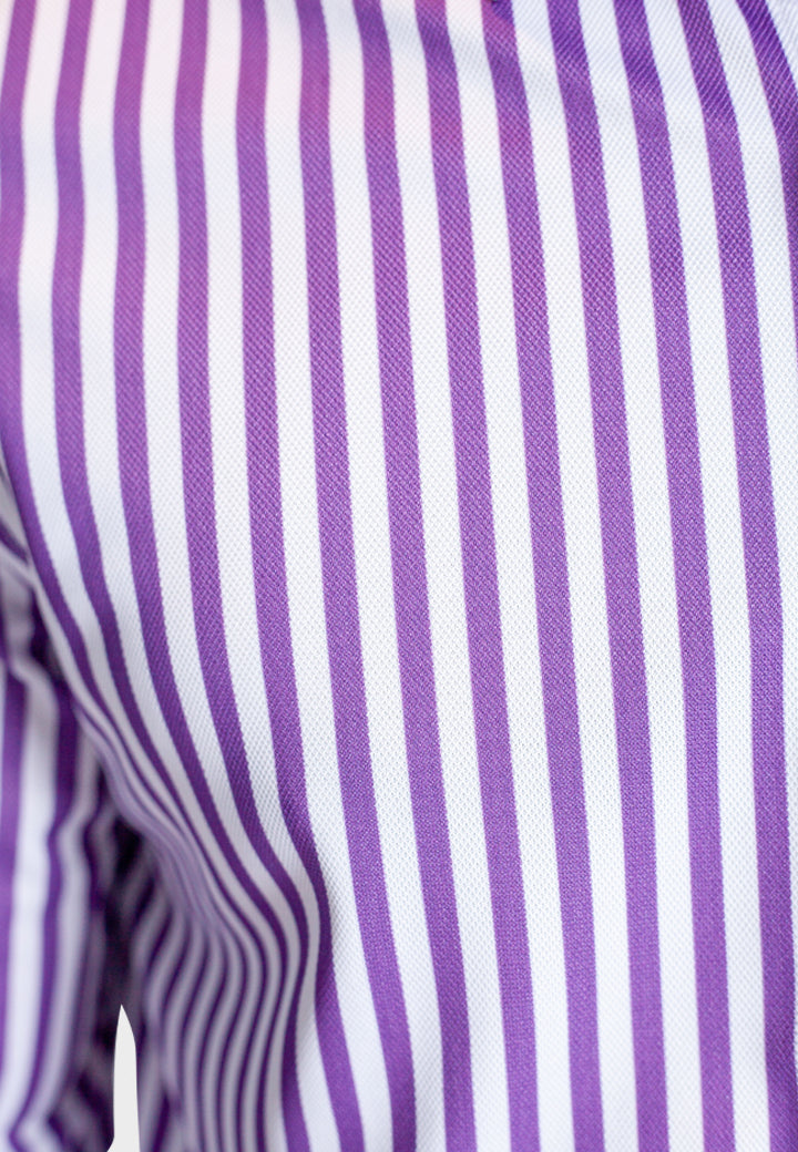 Buki The Go Big Stripe Long Sleeve Tech Shirt - Grape — detail close-up