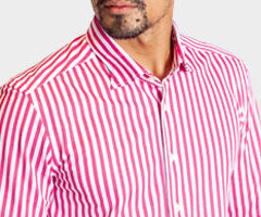 Buki The Go Big Stripe Long Sleeve Tech Shirt - Sunset Stripe — detail close-up