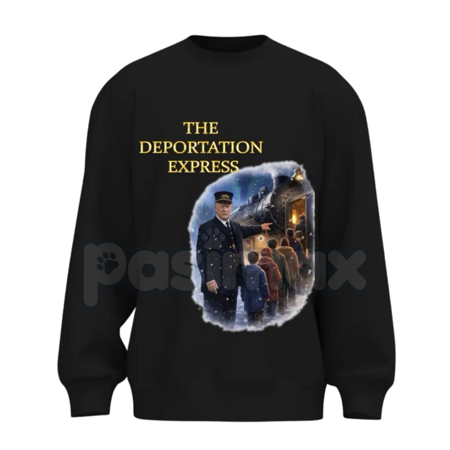 Pasimax The Deportation Express Funny Sweatshirt | Sarcastic Political Jumper | Bold Statement Graphic Crewneck | Funny Cultu