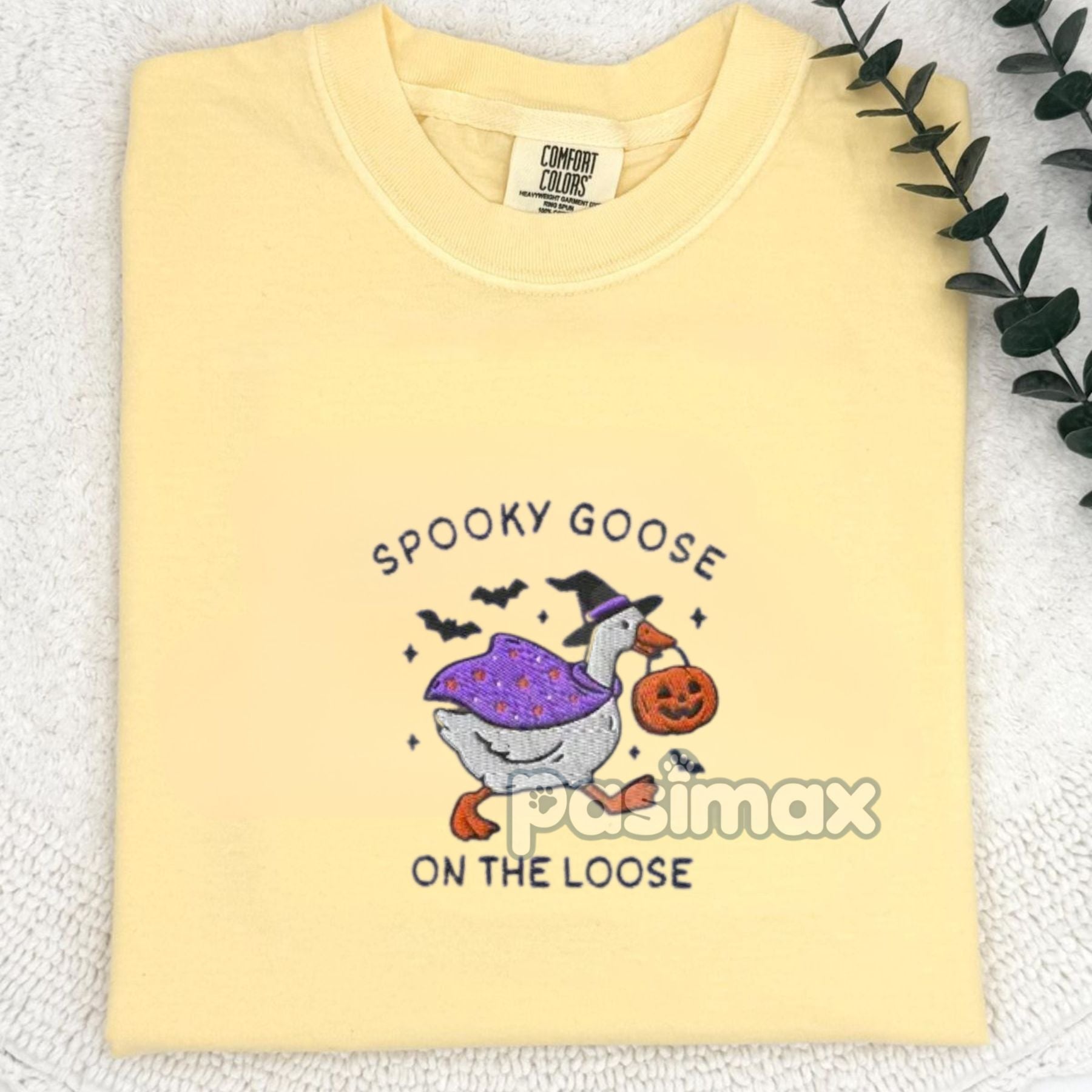 Pasimax The Ghostly Goose Embroidered Comfort Colors® T-Shirt — main product shot