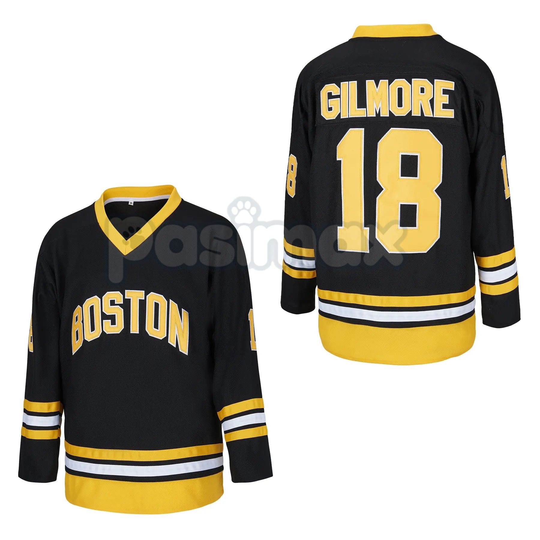 Pasimax The Gilmore #18 Boston Hockey Jersey – Premium 1996 Movie Fan Replica — main product shot