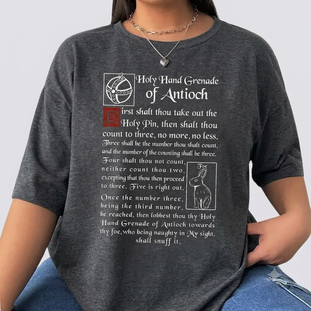 The Holy Hand Grenade of Antioch T-Shirt – Funny 1975 Cult Classic Movie Quote Weirdcore Unisex Graphic Tee