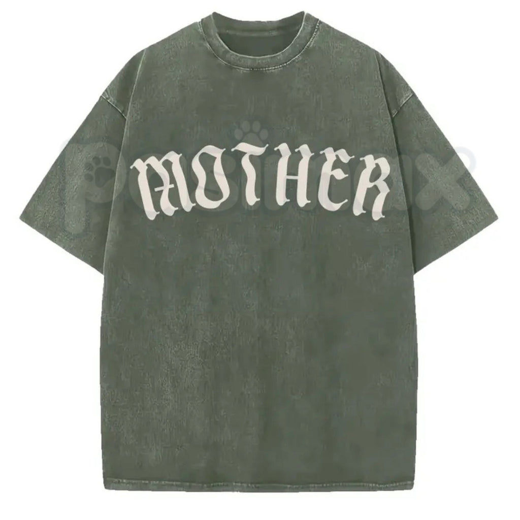 Pasimax The Matriarch: Mother Gothic Washed Tee – Dark Mystic Graphic Shirt, Vintage Distressed Heavy Cotton Top — main produ