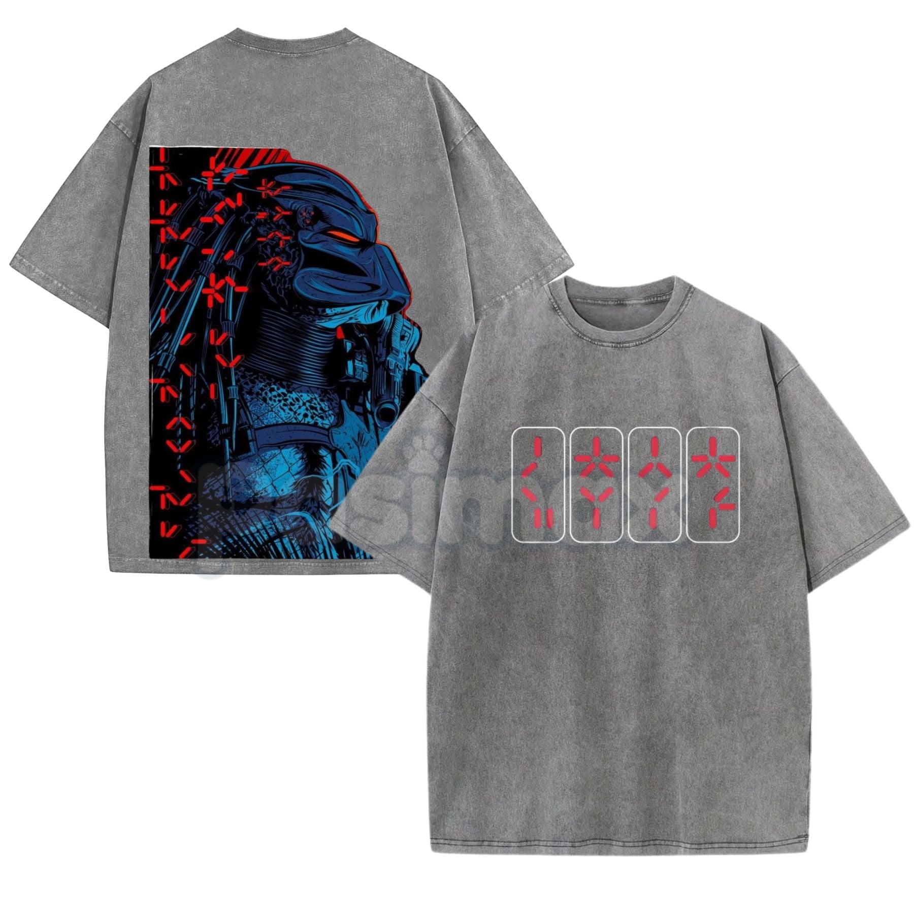 Pasimax The Predator Classic Horror Movie Washed Tee – Retro 80s Sci-Fi Slasher Graphic T-Shirt — main product shot