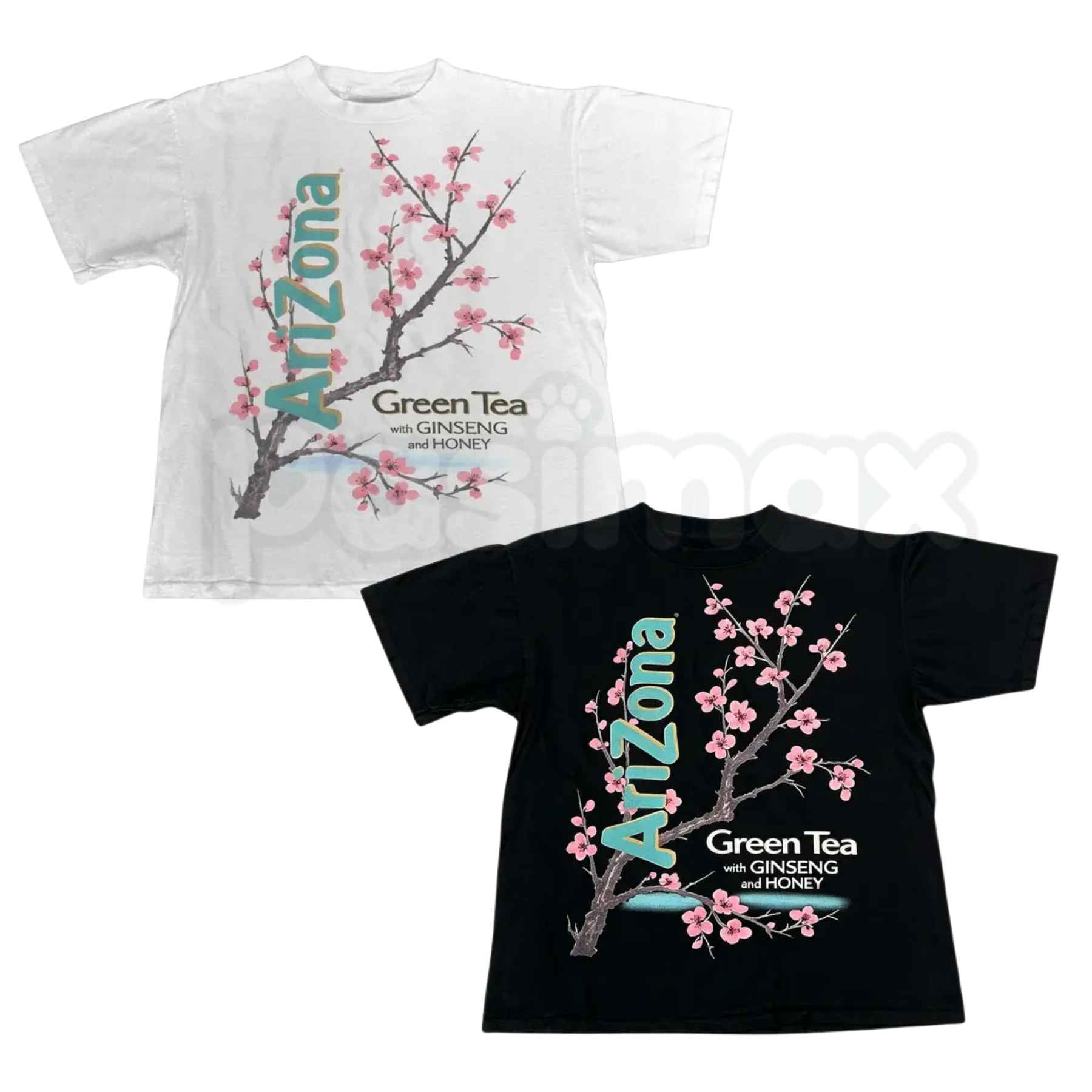 The Vintage Arizona Green Tea Cherry Blossom Shirt – Retro Y2K Aesthetic Graphic Tee, Pastel 90s Sakura Mint Unisex Classic Cotton Shirt