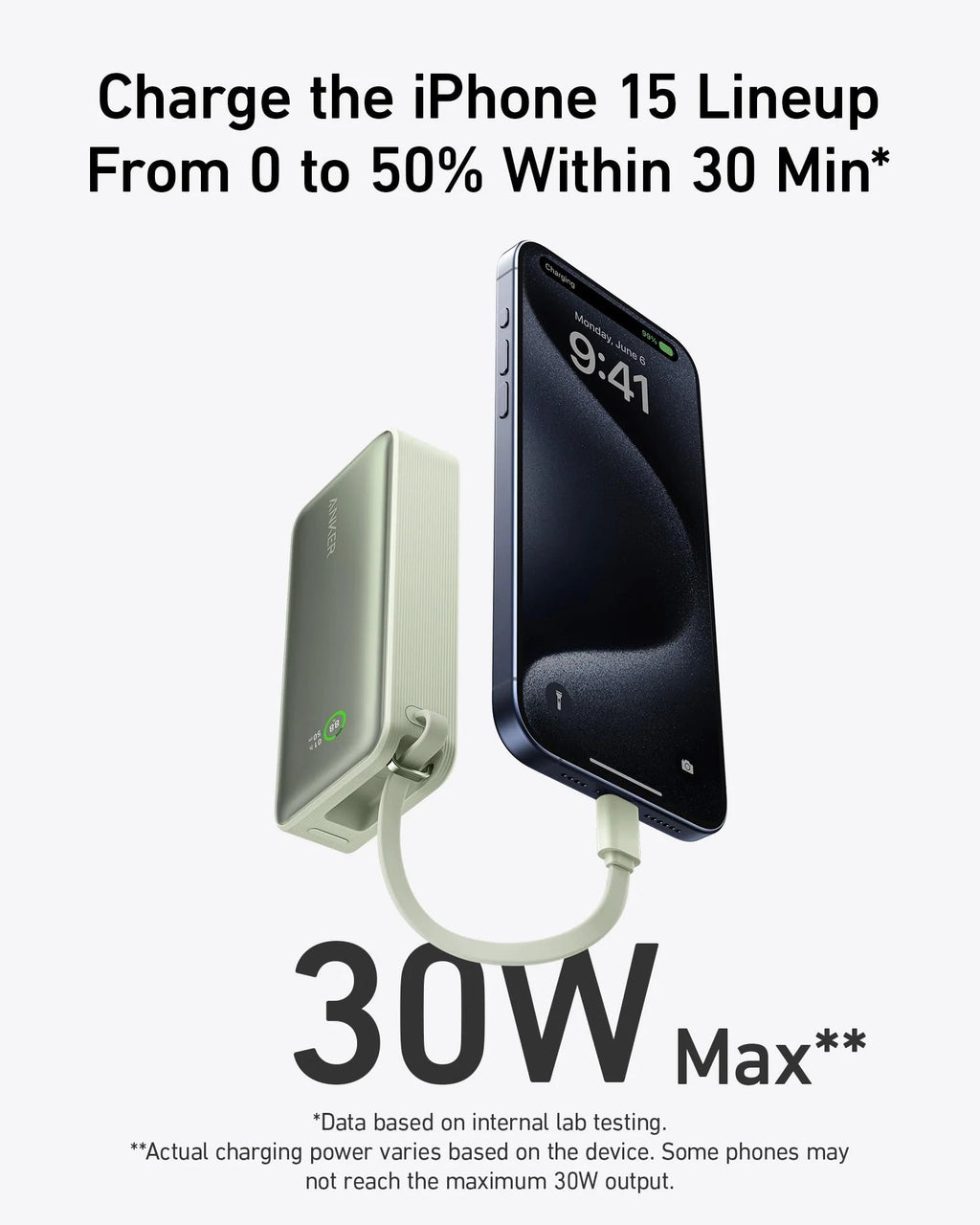 Anker Nano Power Bank (30W, Built-In USB-C Cable), view 20