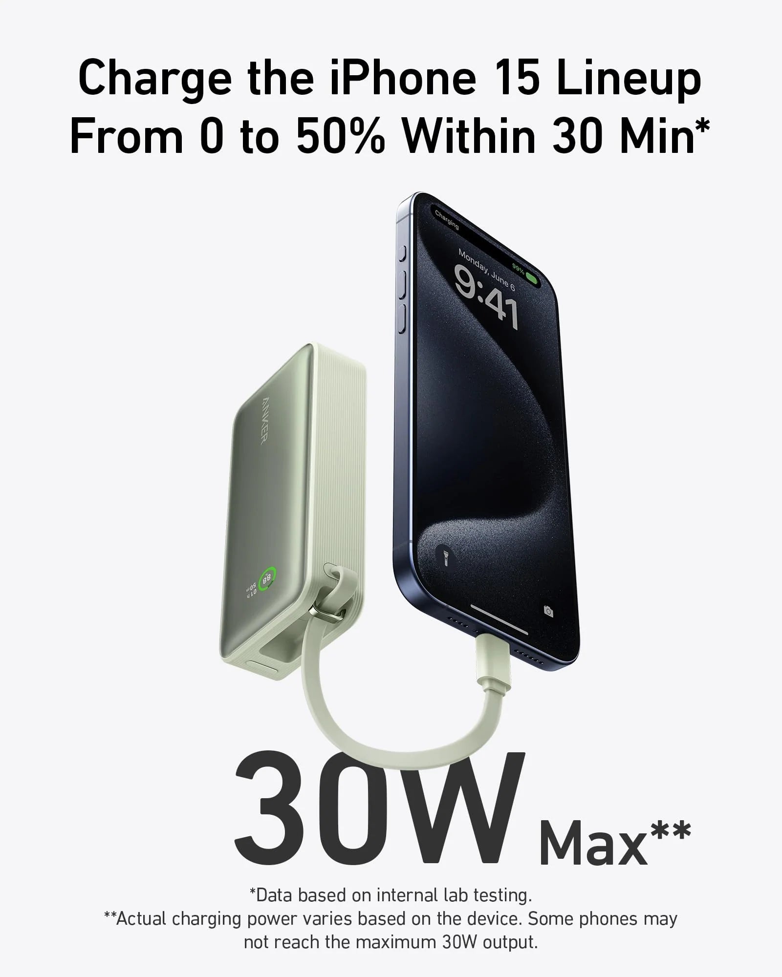 Anker Nano Power Bank (30W, Built-In USB-C Cable), view 20