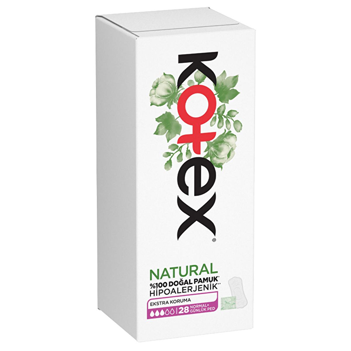 Kotex Natural Sanitary Pads - Hypoallergenic, Chemical-Free, 28 Count
