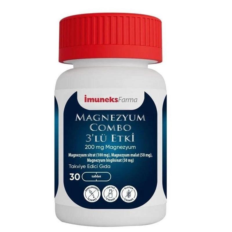 Imuneks Magnesium Supplement Combo - 30 Tablets for Overall Health & Wellness