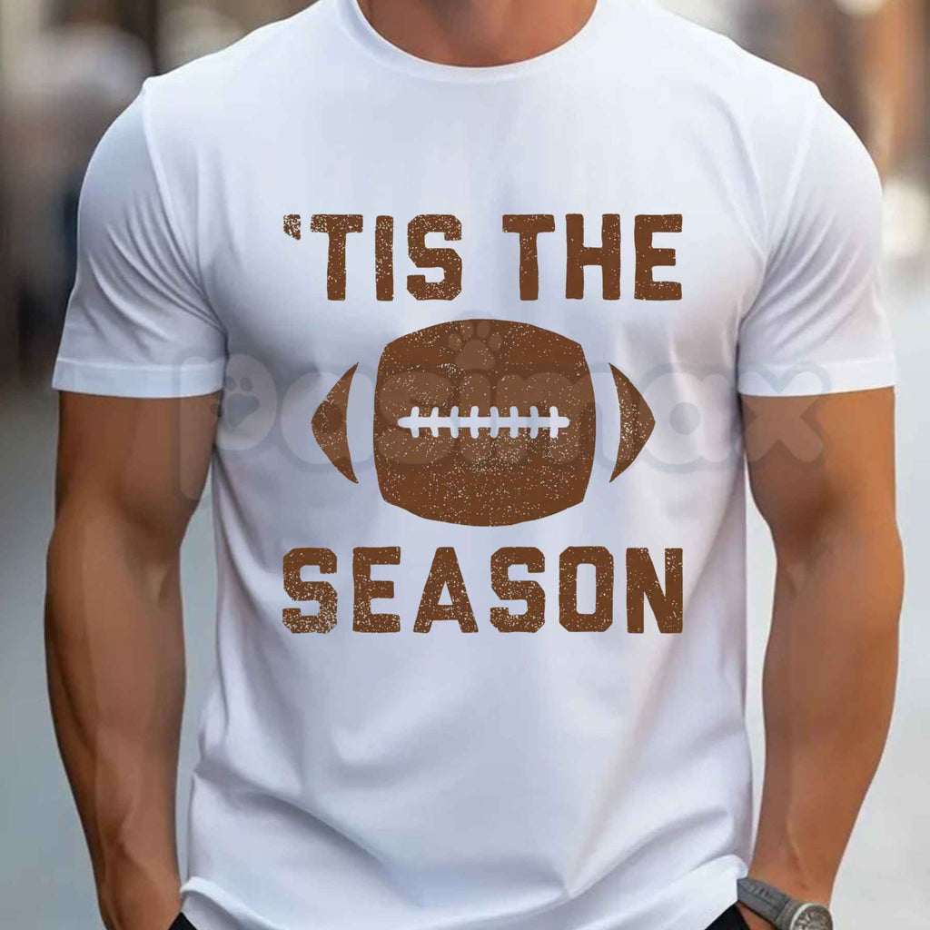 Tis The Football Season Graphic T-Shirt – Retro Sports Game Day Unisex Cotton Tee