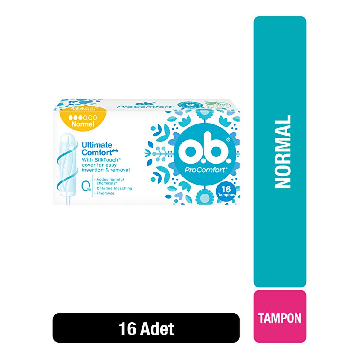 o.b. ProComfort Normal Tampons - Comfortable and Reliable for Women | 16 Pack