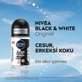 Nivea Men Invisible Black Roll-On Deodorant: Anti-Stain, Long Lasting Odor Protection, Clean & Dry Feel for Sensitive Skin - 1.69 fl oz