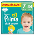 Prima Baby Diapers Large Size - 12 Hour Dryness, Comfortable & Soft Disposable Diapers for Babies - Prima Aktif Bebek Bezi