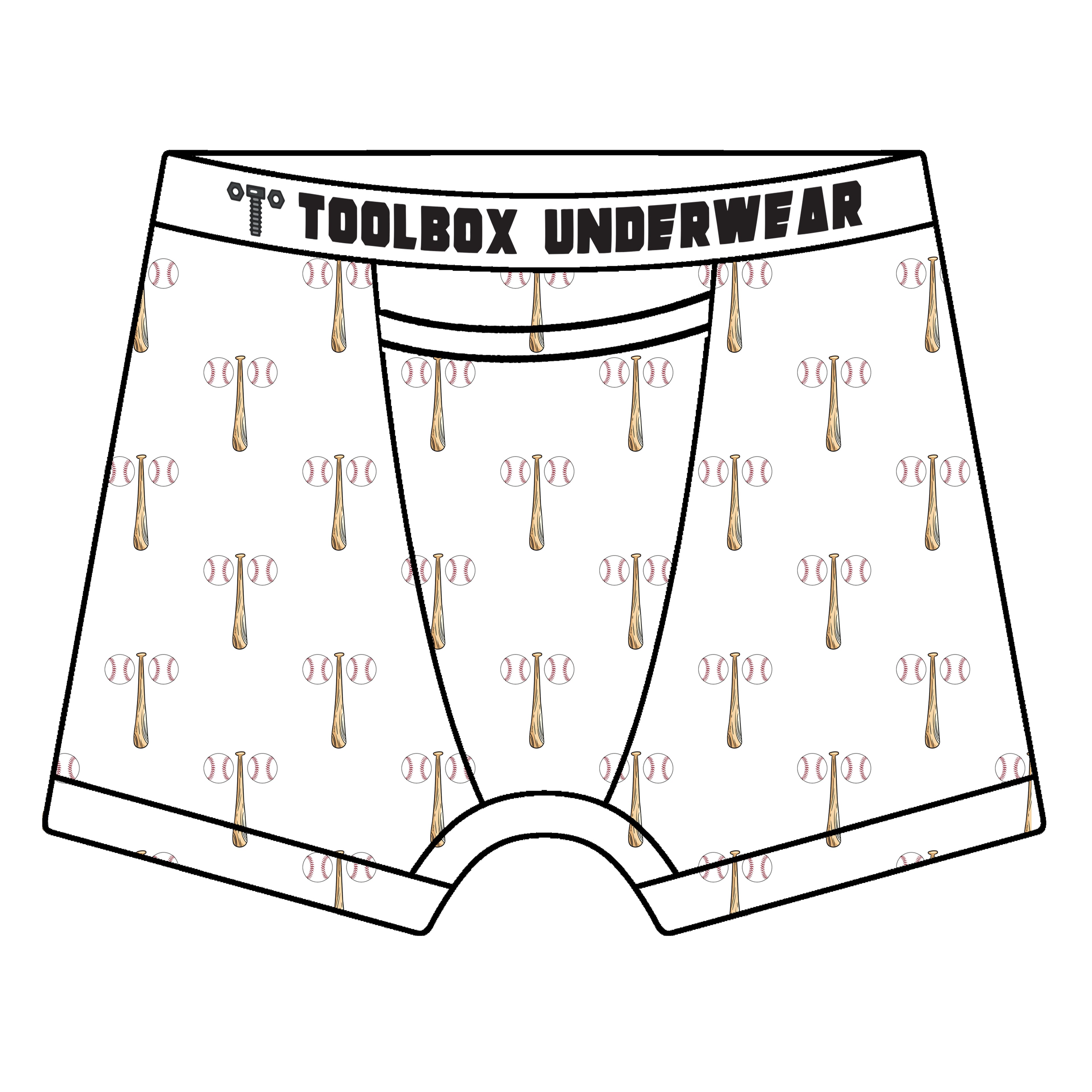 American Duke Apparel Company Toolbox Underwear - The Baseballs & Bat Briefs — main product shot