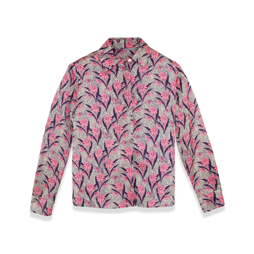 profile-nyc FLORAL SILKY BLOUSE — lifestyle context