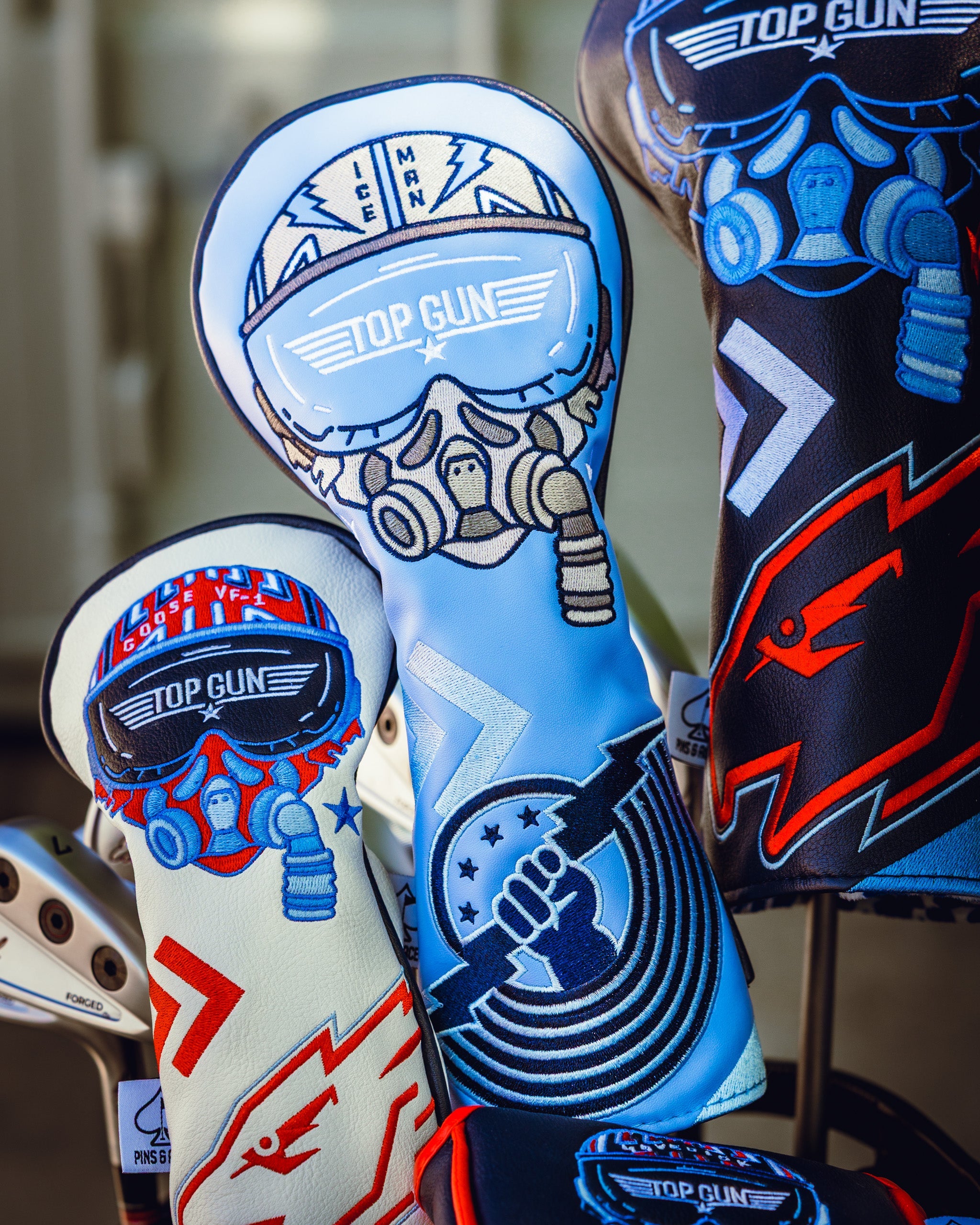 Pins and Aces Top Gun - Ice Man Fairway Headcover — back view