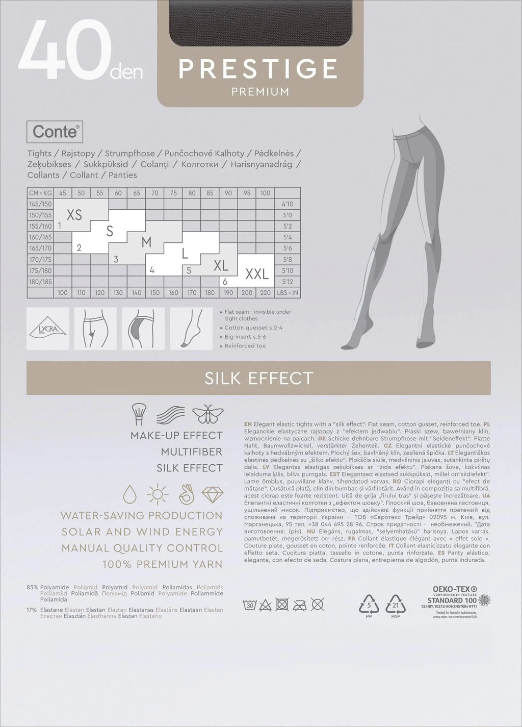Tights Conte Prestige 40 Den - Sheer to Waist Noble Shine