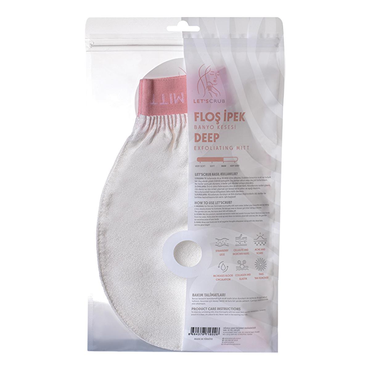 Let'scrub Silk Exfoliating Bath Glove for Smoother Skin - Natural Skincare, Gentle Exfoliation, Handmade