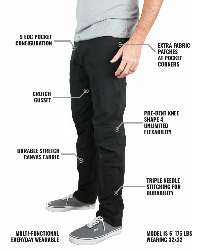 Off The Grid Surplus Trailblazer Taper Fit Pants - BLK — in-use photo
