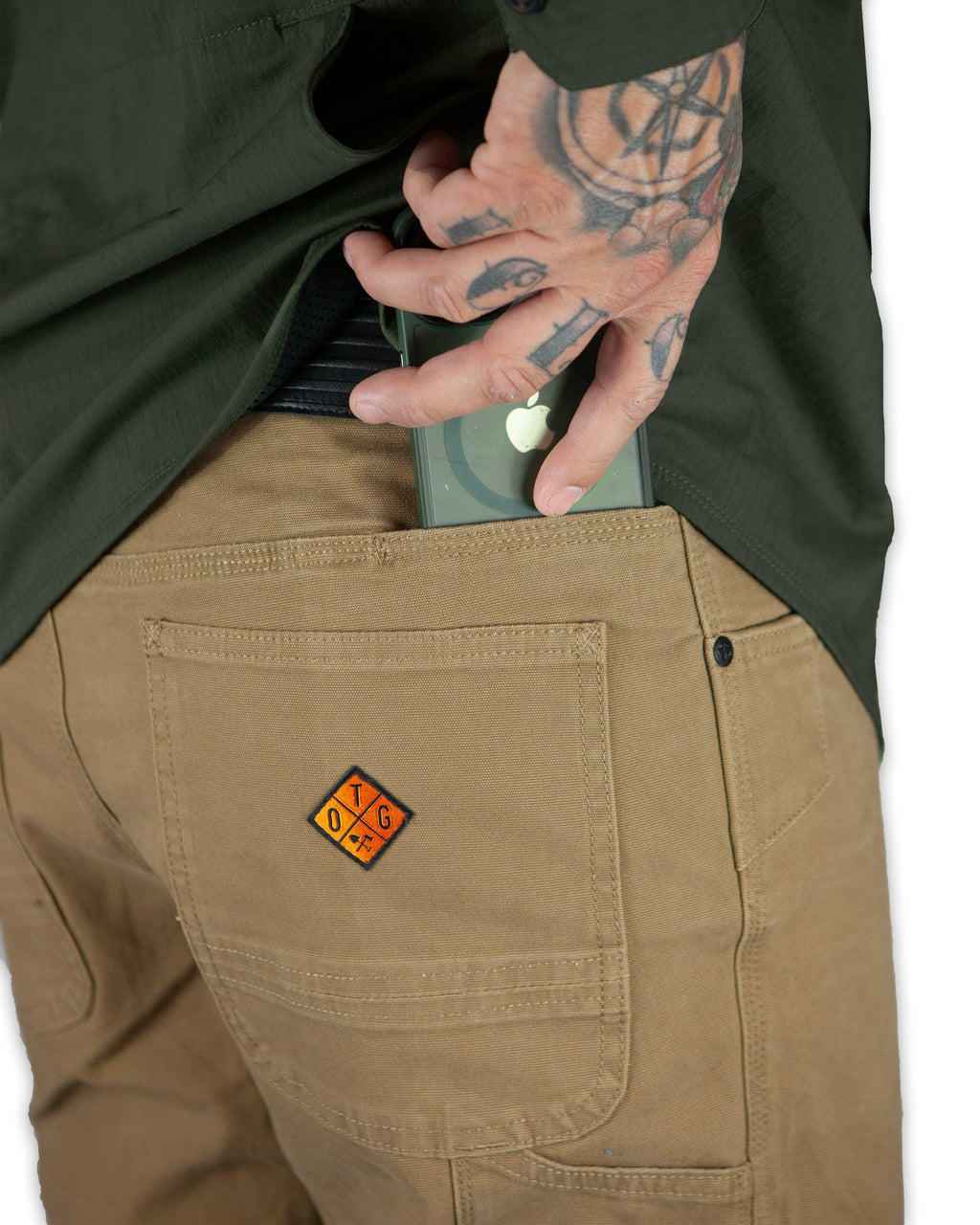 Off The Grid Surplus Trailblazer Boot Cut Pants - Coyote — detail close-up