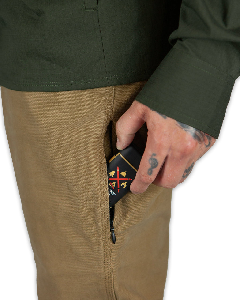 Off The Grid Surplus Trailblazer Boot Cut Pants - Coyote — color detail