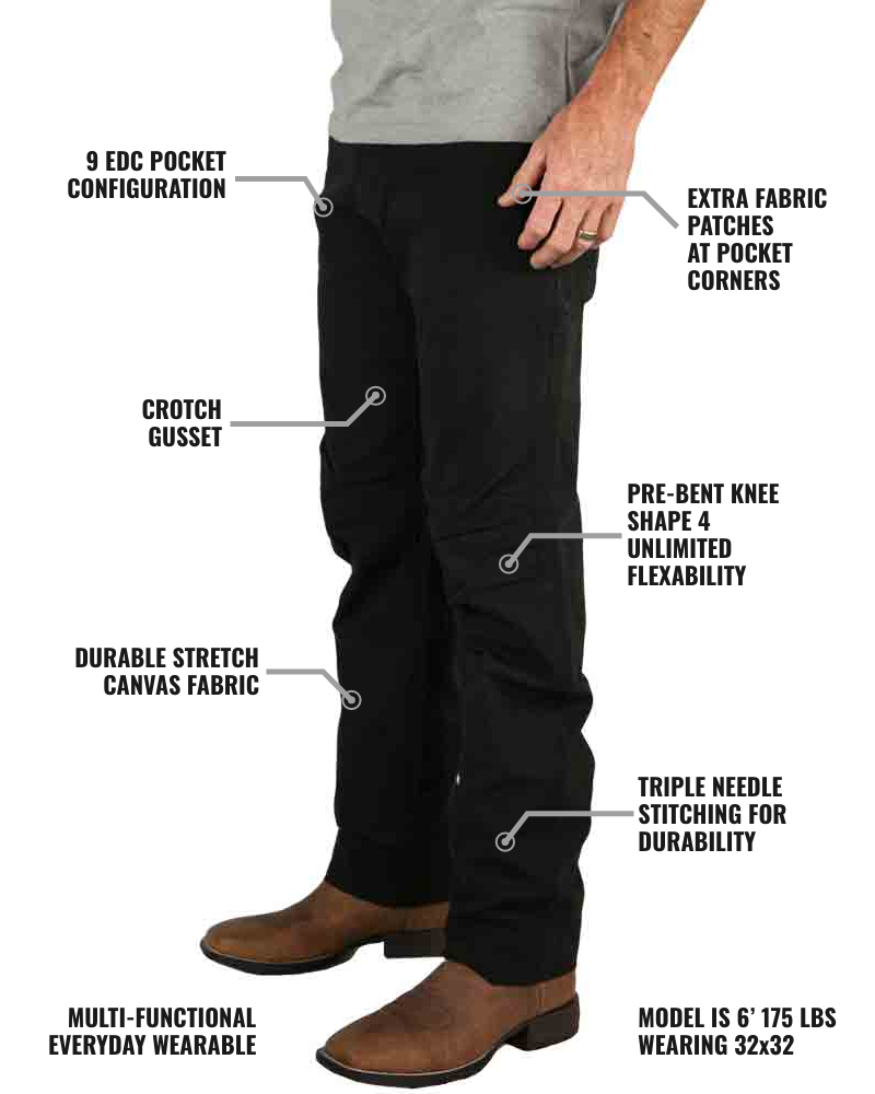 Off The Grid Surplus Trailblazer Standard Fit Pants - BLK — alternative angle
