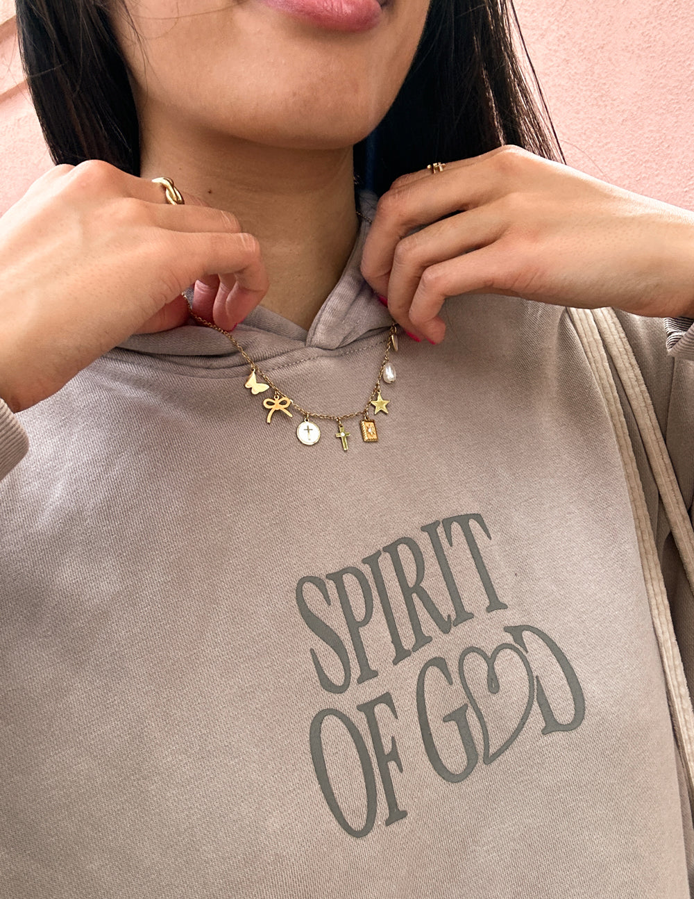 Elevated Faith Transformation Charm Necklace — lifestyle worn / used context