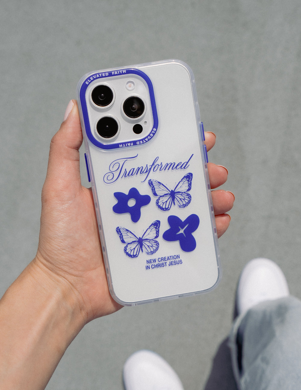 Elevated Faith Transformed Phone Case — detail close-up