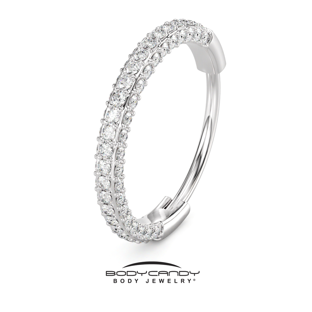 BodyCandy 20G Implant Grade Titanium Triple Sided Micro Gem Hinged Nose Hoop — lifestyle context