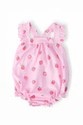 Mila & Rose ® Sweet Strawberries Ruffle Cross Back Romper — main product shot