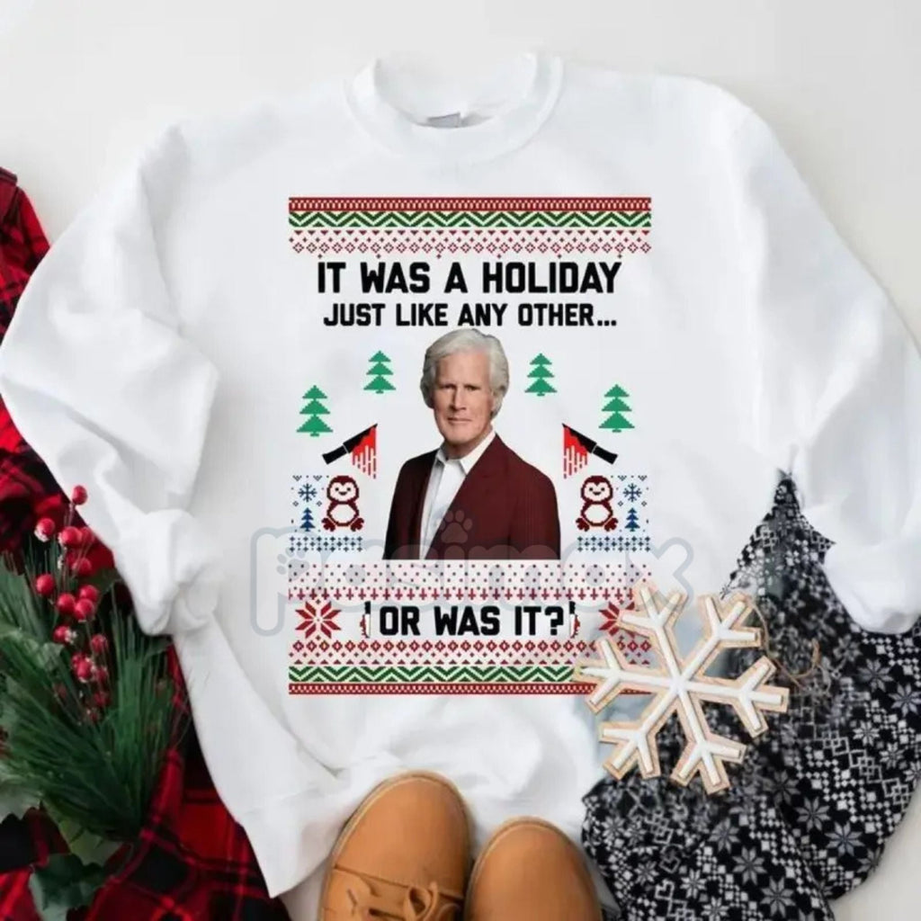 Pasimax True Crime Ugly Christmas Sweatshirt – Funny Holiday Murderino Crewneck — main product shot