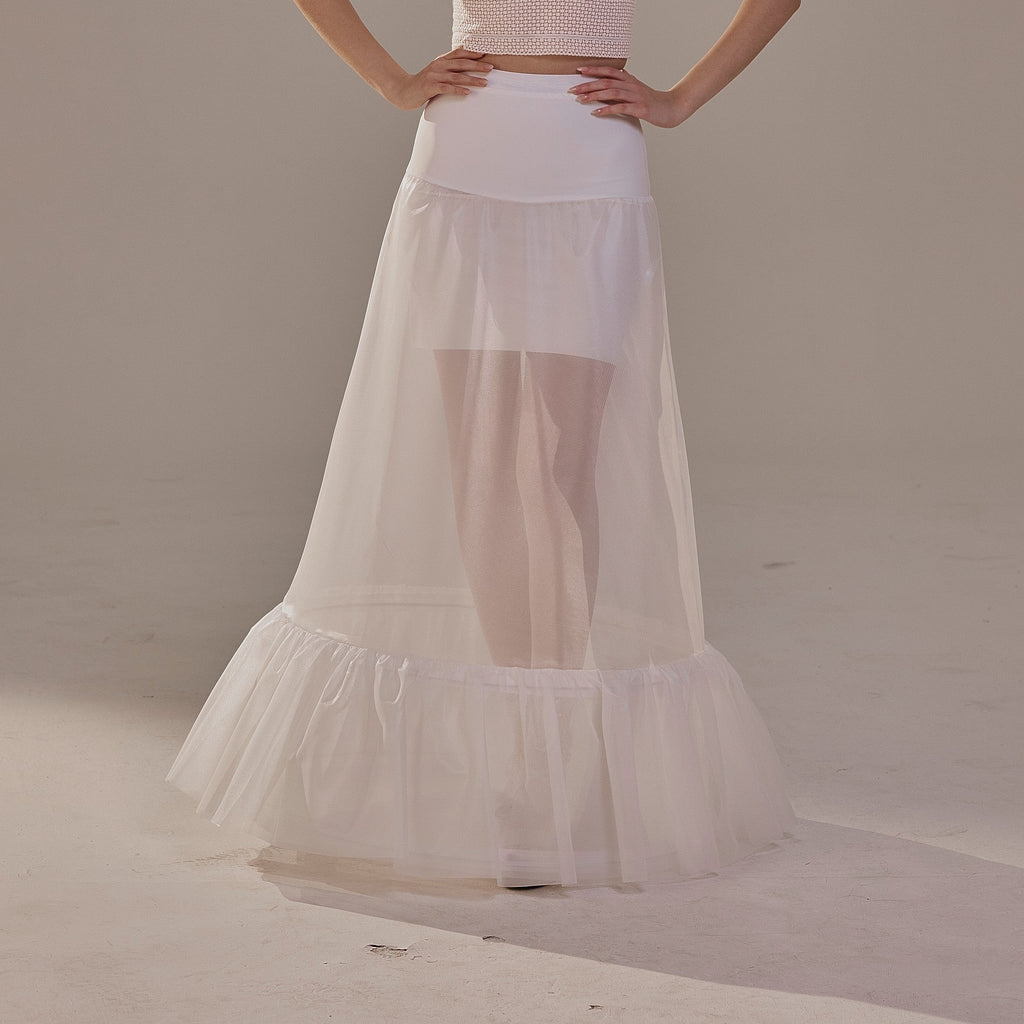 Trumpet Petticoat Skirt with Waist Corsage , Bridal Crinoline Slip – Bridal Port, view 5