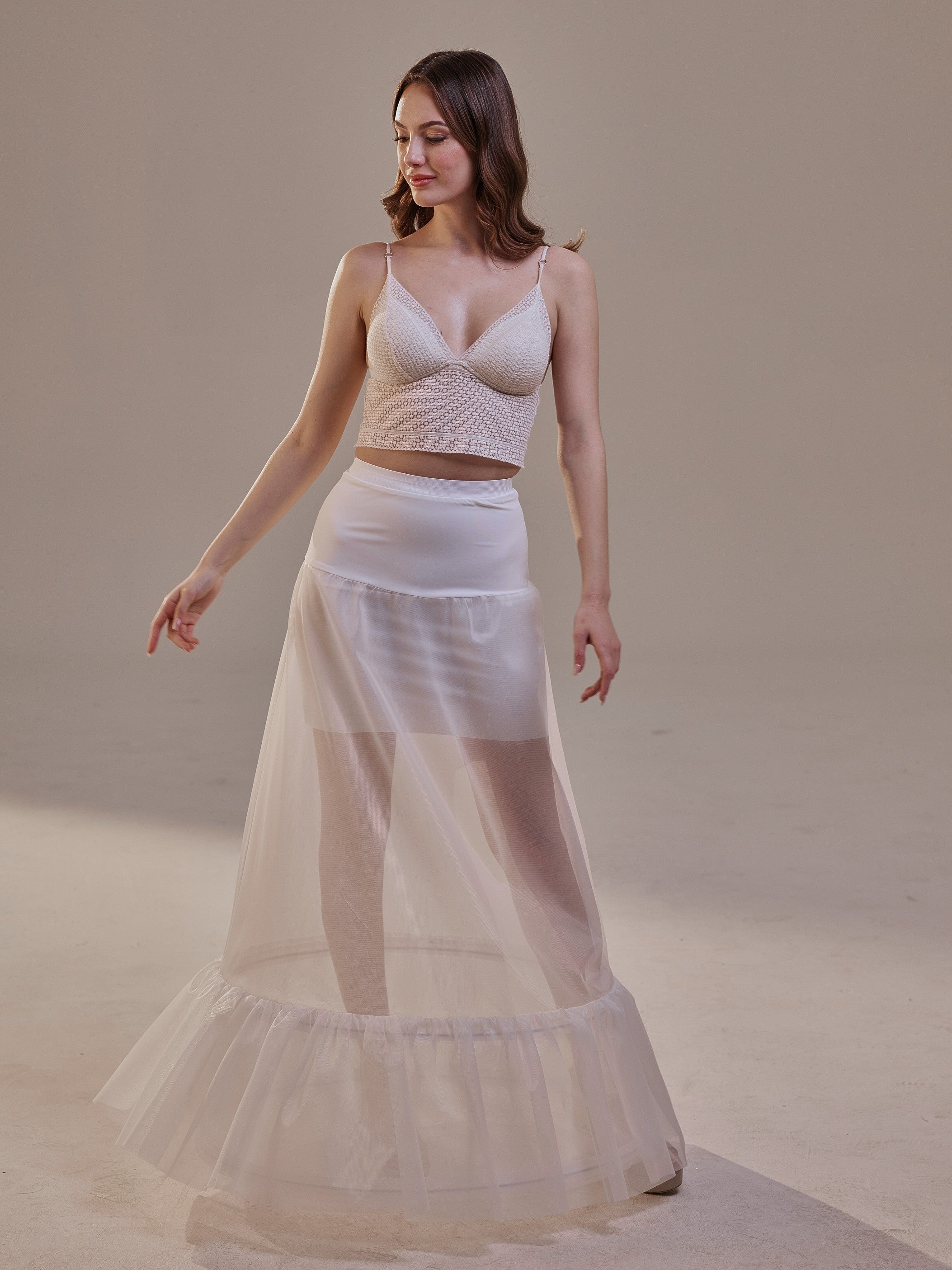 Trumpet Petticoat Skirt with Waist Corsage , Bridal Crinoline Slip – Bridal Port, view 11