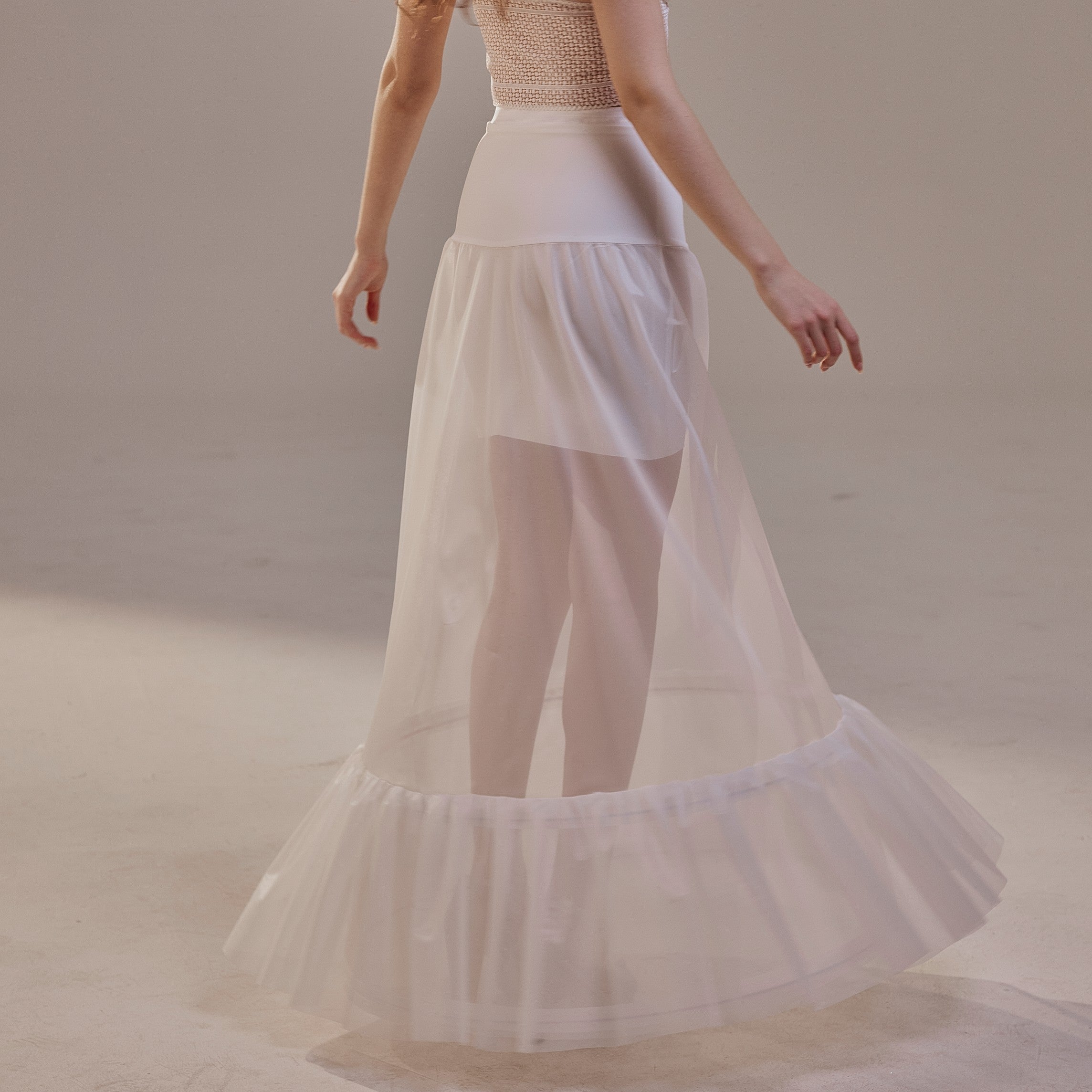 Trumpet Petticoat Skirt with Waist Corsage , Bridal Crinoline Slip – Bridal Port, view 8