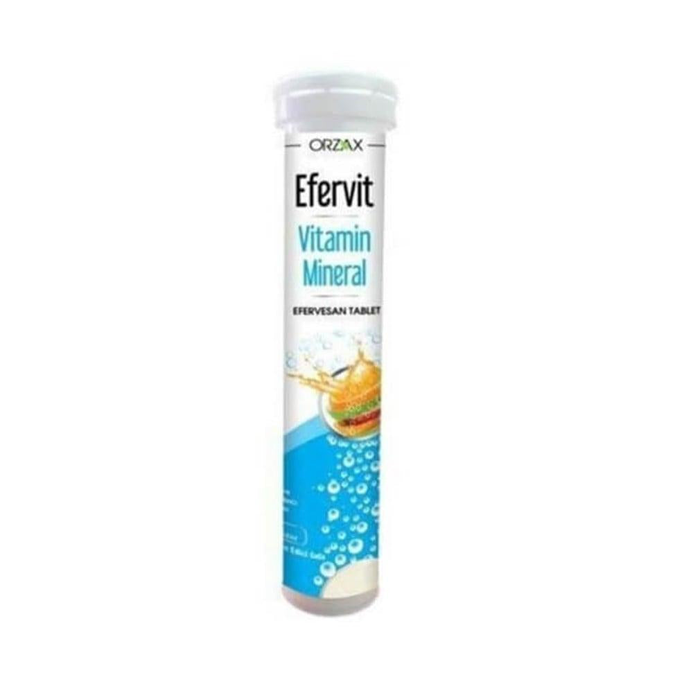 Orzax Efervit Vitamin and Mineral Supplement - 20 Effervescent Tablets for Nutritional Support