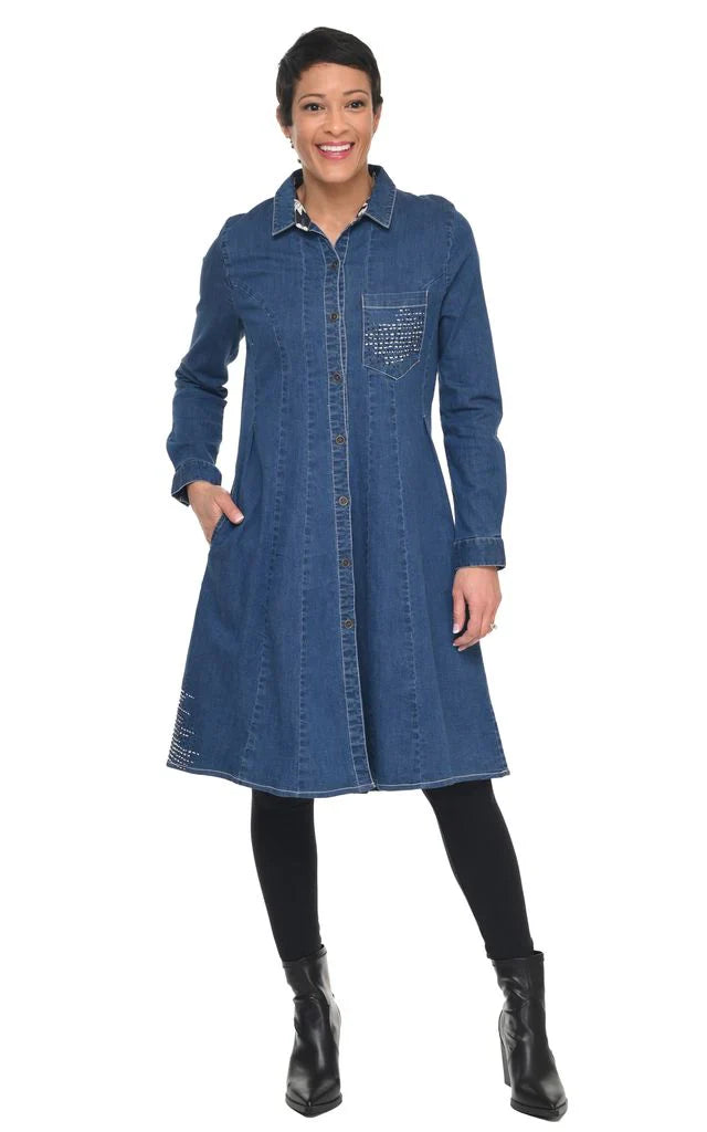 KADOU BOUTIQUE Tulip Elsa Denim Dress — main product shot
