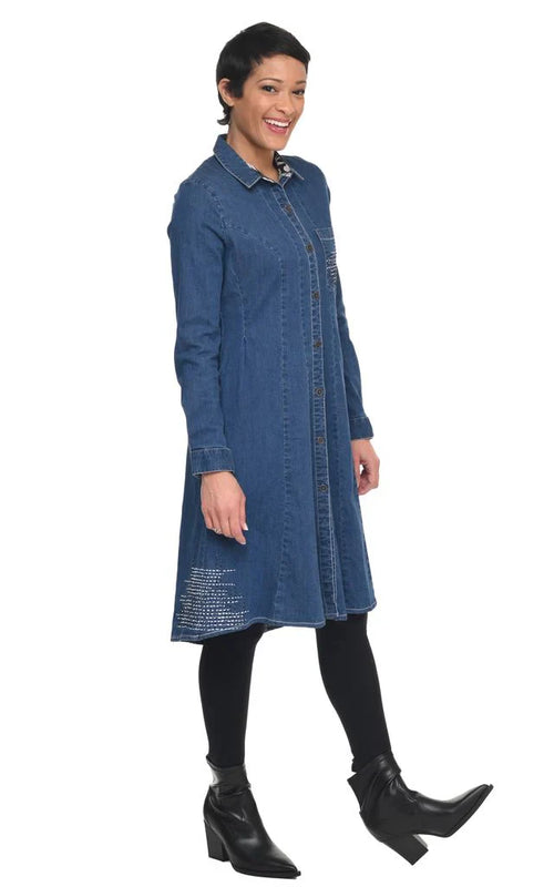 KADOU BOUTIQUE Tulip Elsa Denim Dress — detail close-up