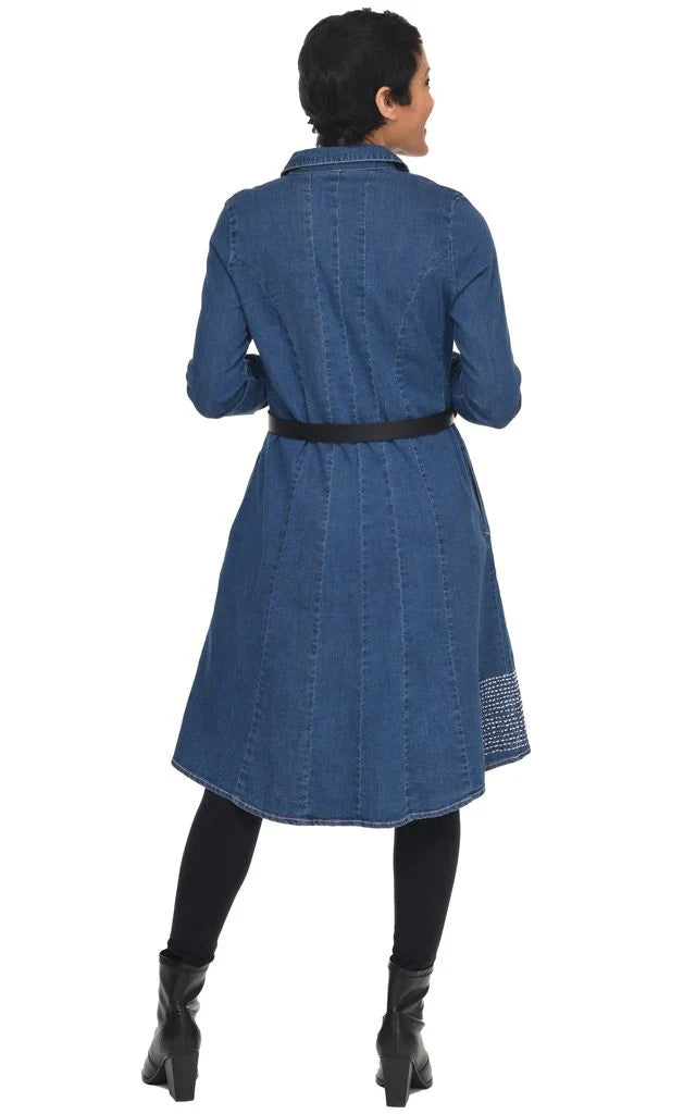 KADOU BOUTIQUE Tulip Elsa Denim Dress — back view