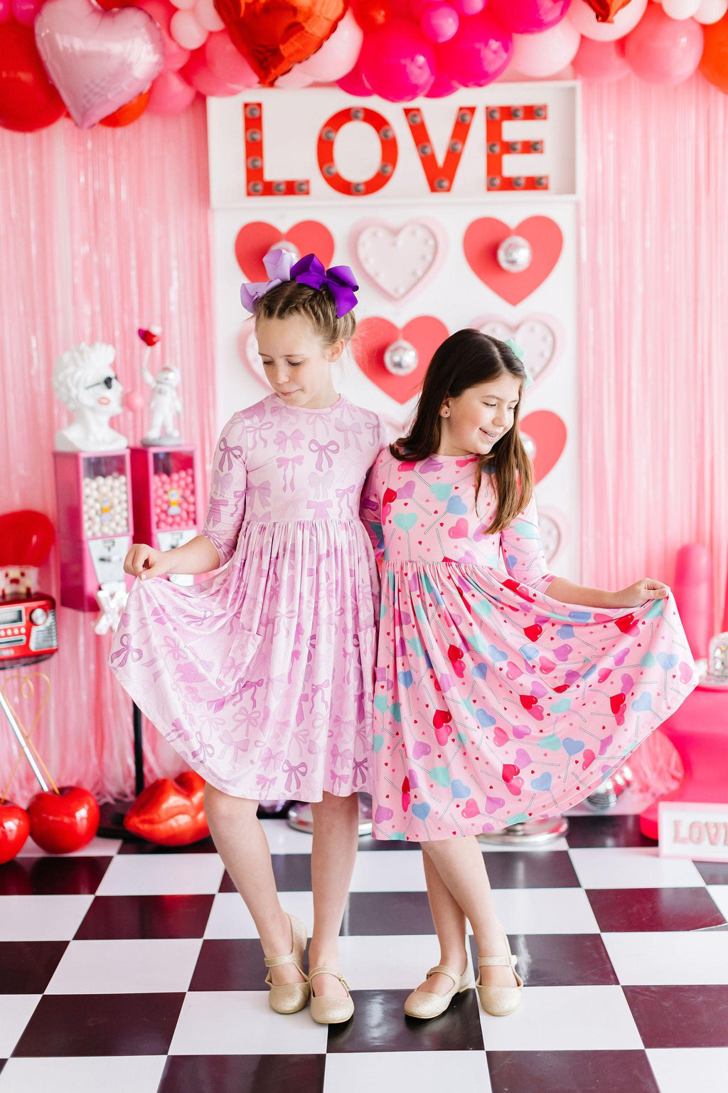 Mila & Rose ® Sucker for You 3/4 Sleeve Pocket Twirl Dress — in-use photo