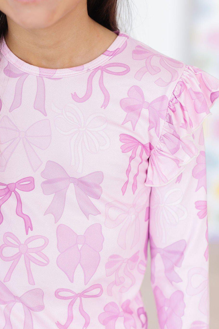 Mila & Rose ® Twinkle Ties L/S Ruffle Tee — side view
