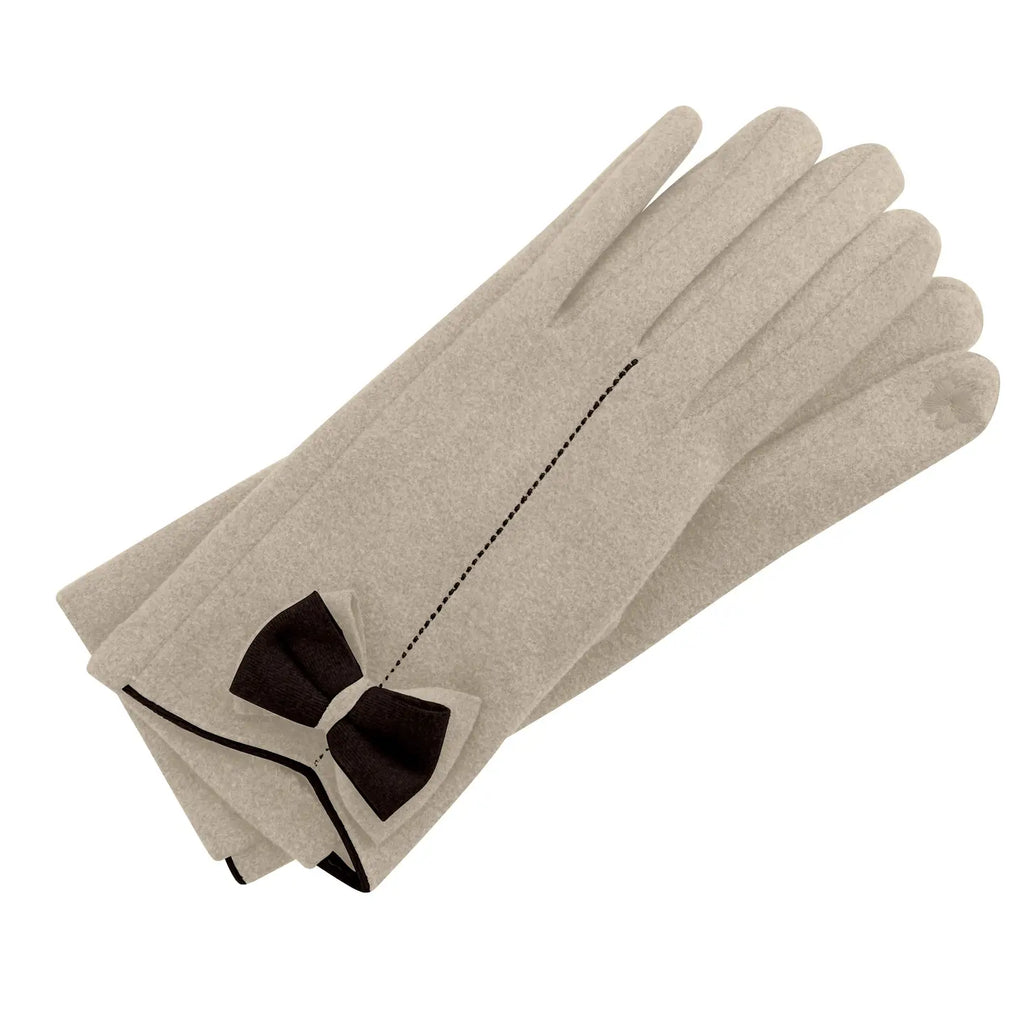 KADOU BOUTIQUE Two Tone with Bow Gloves — side view