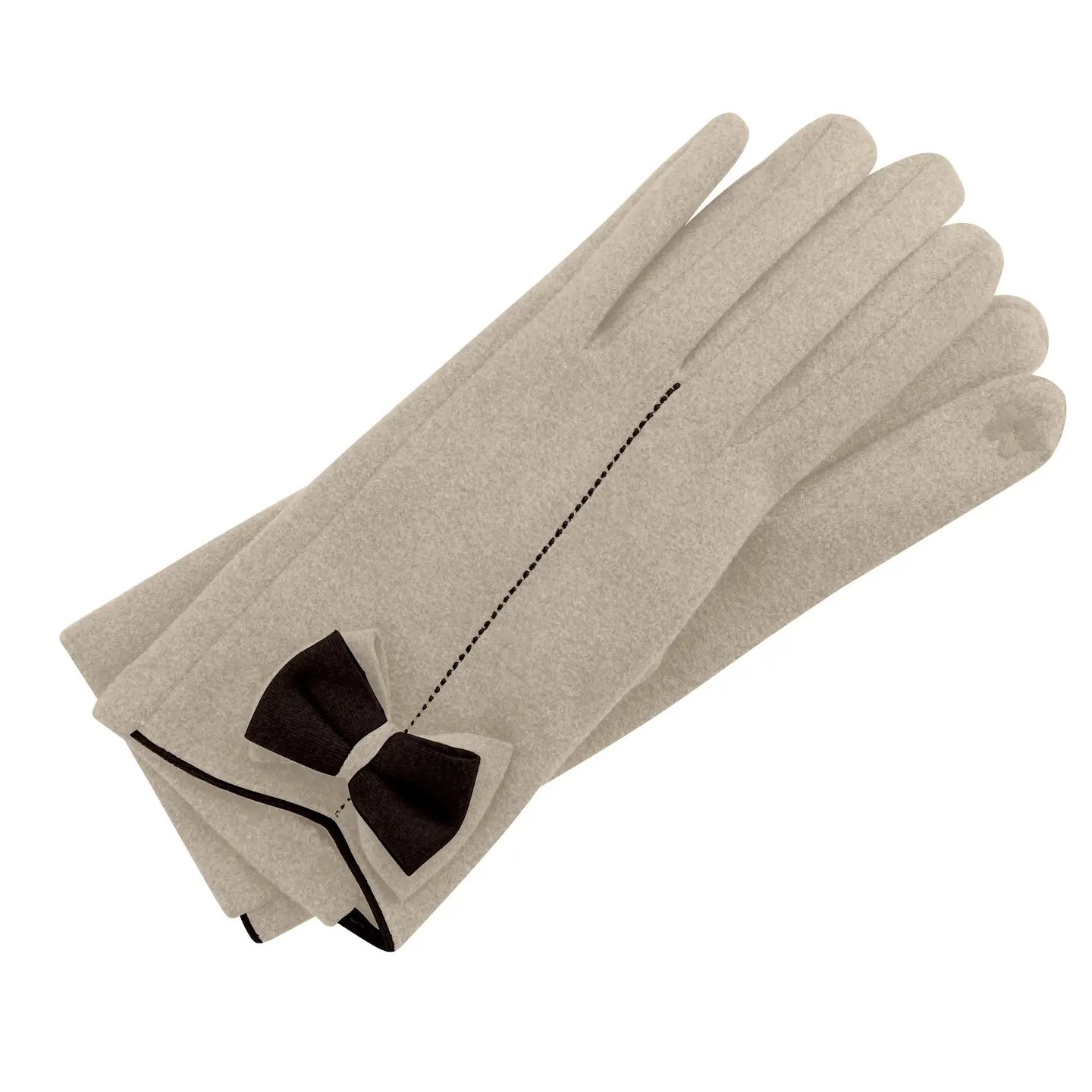 KADOU BOUTIQUE Two Tone with Bow Gloves — side view