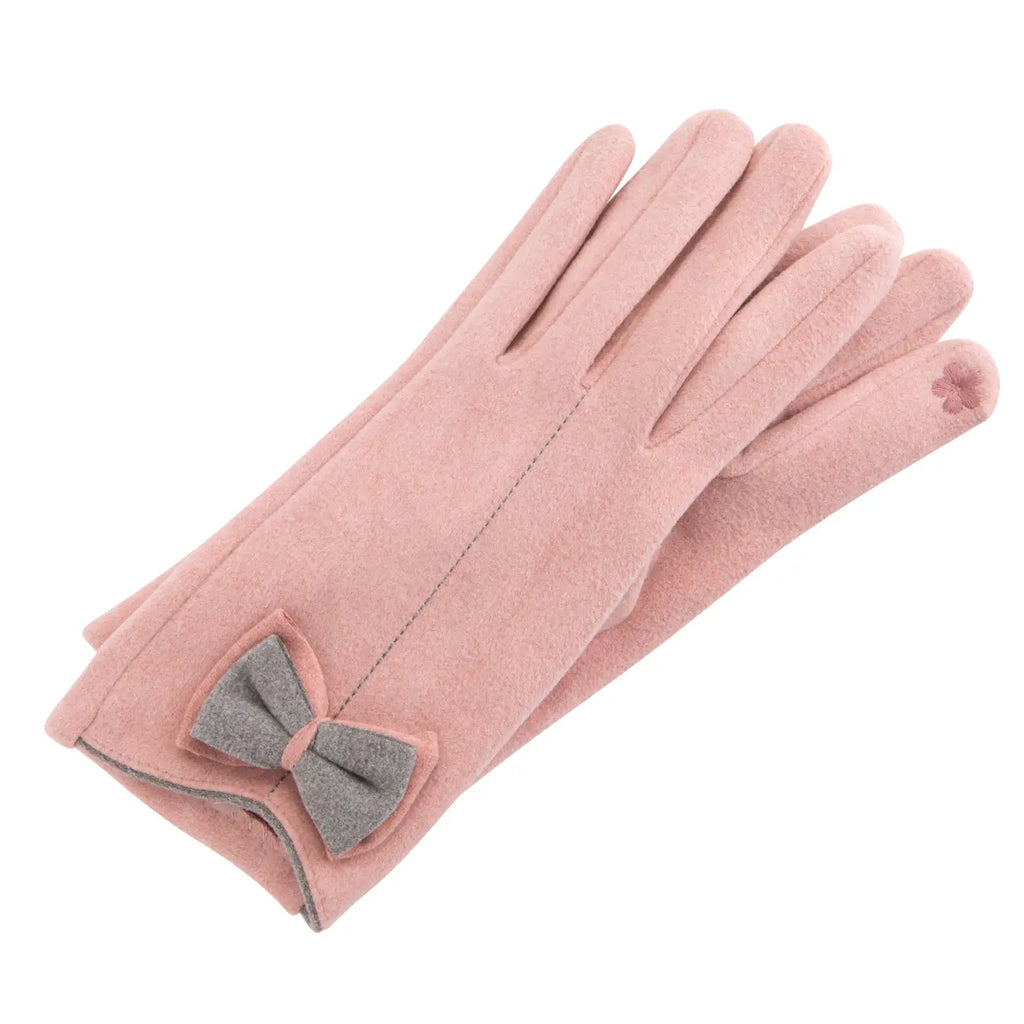 KADOU BOUTIQUE Two Tone with Bow Gloves — lifestyle context