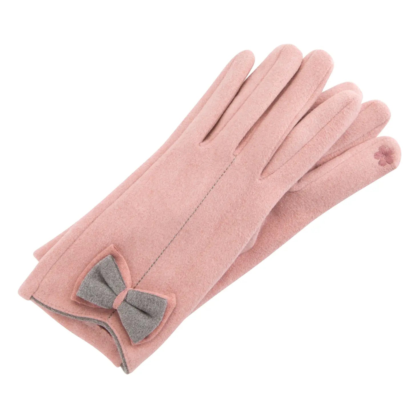 KADOU BOUTIQUE Two Tone with Bow Gloves — lifestyle context