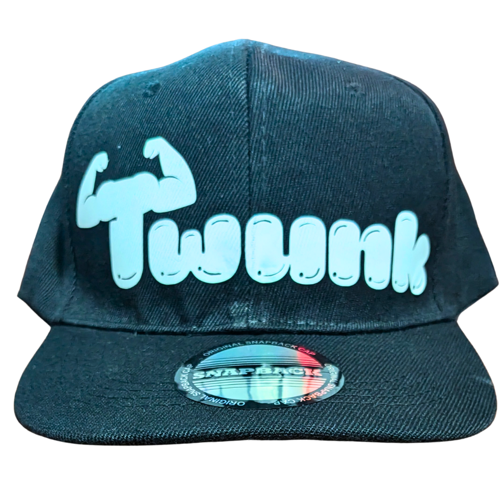 Hustle City Clothing Twunk Snapback Flat Bill Hat — side view