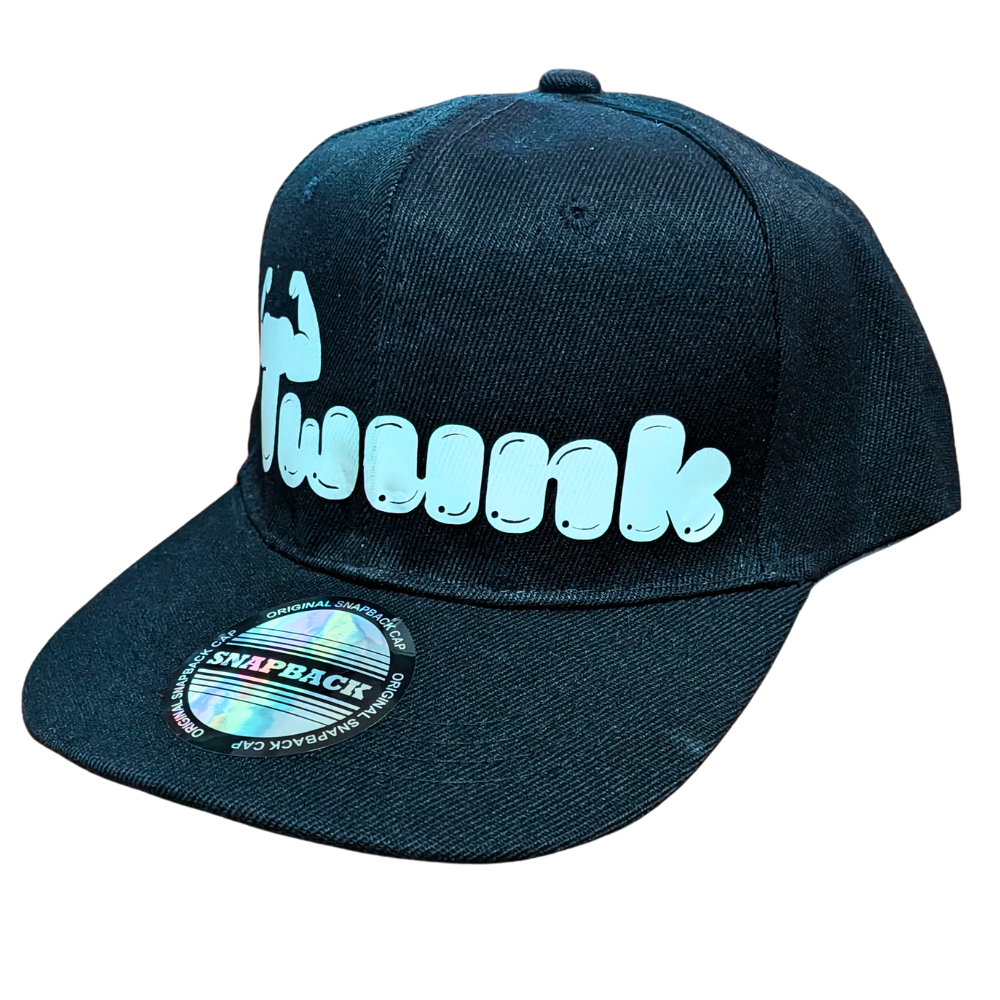 Hustle City Clothing Twunk Snapback Flat Bill Hat — lifestyle context
